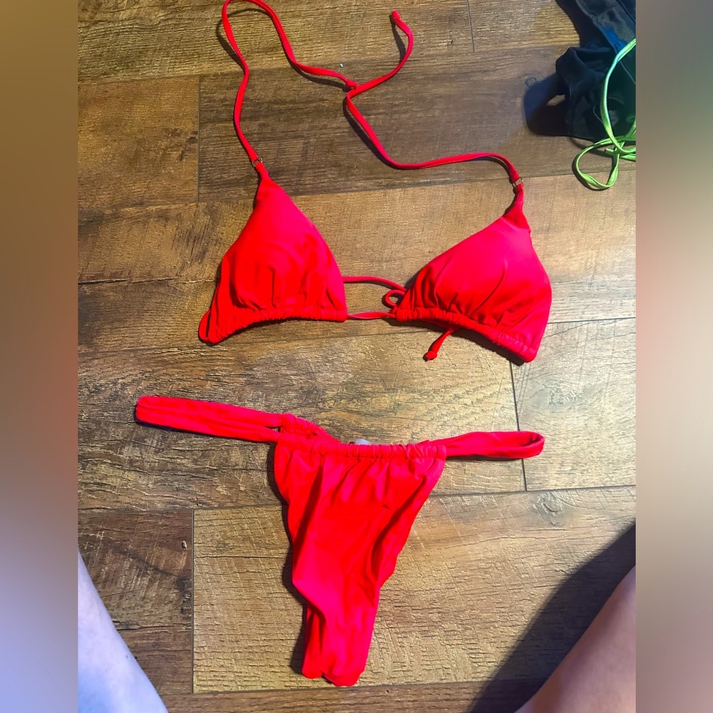 Red Ruched Bikini